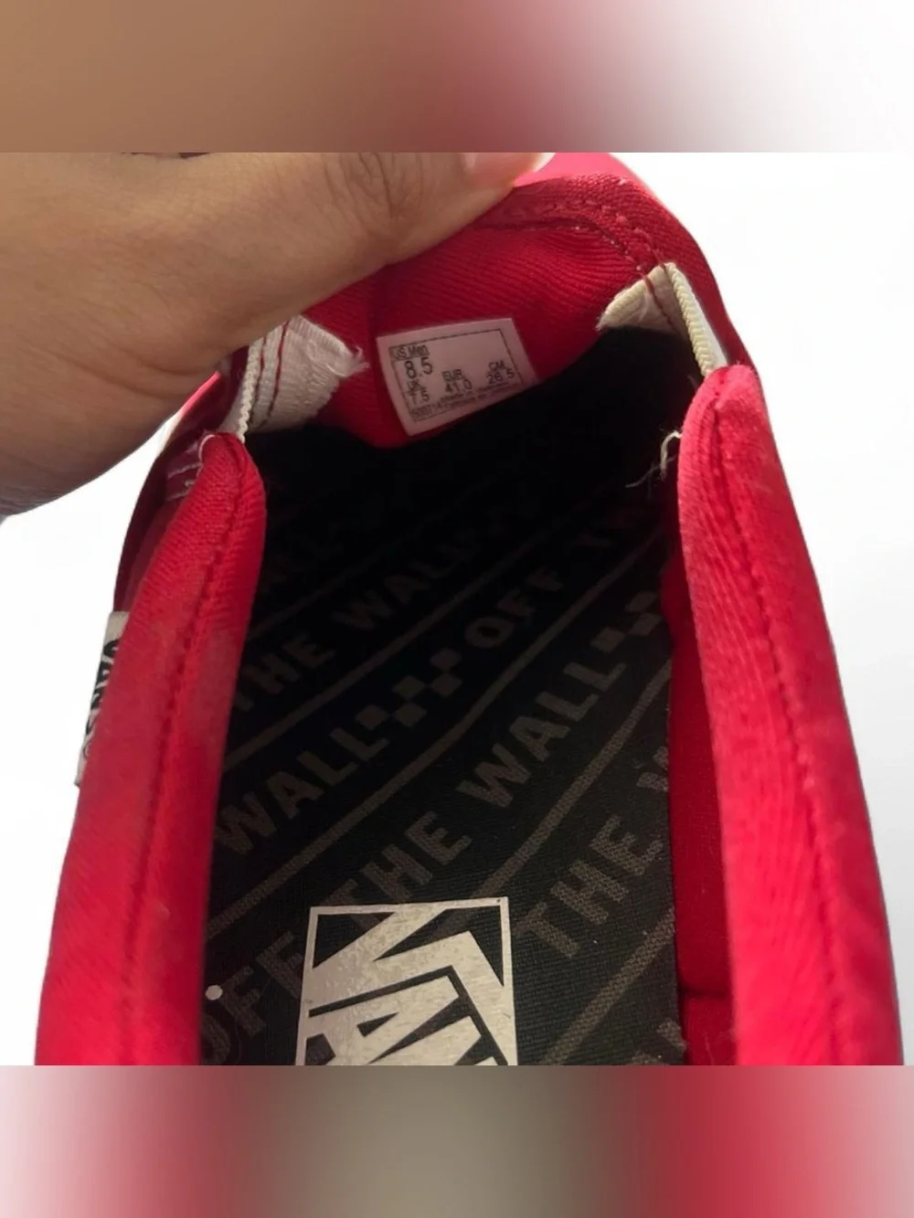 Vans Red Slip-On with Checkerboard Midsole
